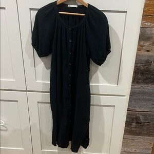 Marine Layer Erin Shirt Dress Elegant Black Button-Down